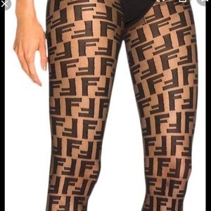 Fendi tights stockings tobacco